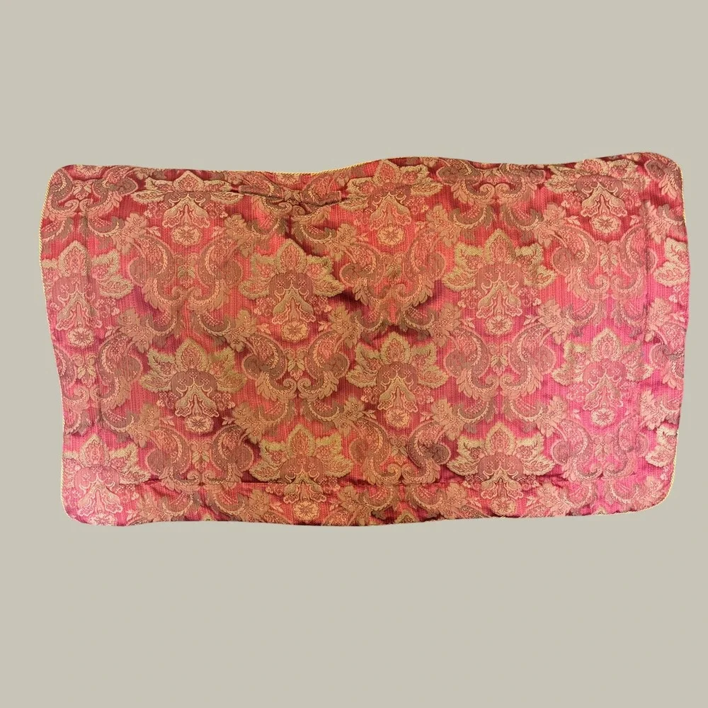 Vintage King Pillow Sham Croscill Red Gold Damask Cotton Poly Jacquard